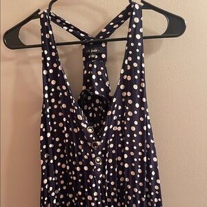 Black and peachy polka dot colored romper  with Elegant Style